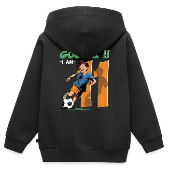 Football Birthday - 11 years old boy - 11. - Kids Premium Organic Zip-up Hoodie - black - Back - AI Model Kid Male (0cm)