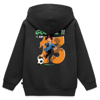 Football Birthday - 13 years old boy - 13. - Kids Premium Organic Zip-up Hoodie - black - Back - AI Model Kid Male (0cm)