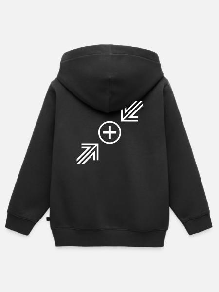 flèche - Sweat Premium à capuche zippé enfant bio - noir