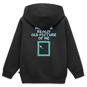 Here's A Really Old Picture Of Me 2 - Kinder Premium Organic Zip Hoodie - Schwarz - Hinten - AI Model Kid Male (0cm)