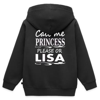 Ich heiße Lisa ich bin Lisa Mädchenname Geschenk - Kinder Premium Organic Zip Hoodie - Schwarz - Hinten - AI Model Kid Male (0cm)