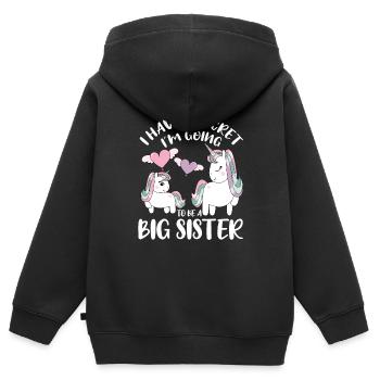 I Have A Secret Im Going To Be A Big Sister - Kinder Premium Organic Zip Hoodie - Schwarz - Hinten - AI Model Kid Male (0cm)