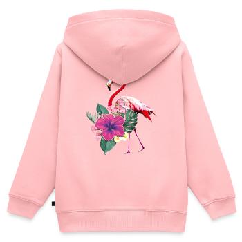 Tropische Flamingopalme Surf Hallo Sommer - Kinder Premium Organic Zip Hoodie - Rosa - Hinten - AI Model Kid Female (0cm)