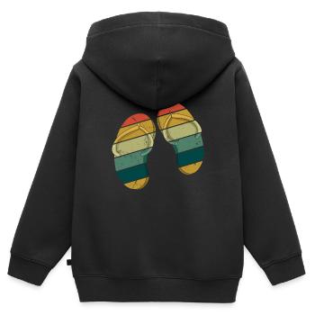 Retro Vintage Flip Flops Beach Surf Hello Summer - Sweat Premium à capuche zippé enfant bio - noir - Dos - AI Model Kid Male (0cm)