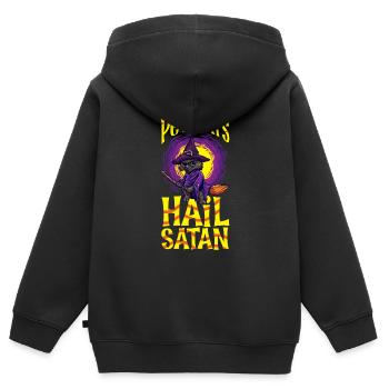 Hexe Okkult Gothic Dunkel Satanisch Unheilige - Kinder Premium Organic Zip Hoodie - Schwarz - Hinten - AI Model Kid Male (0cm)