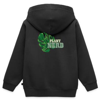 Plant Nerd Plant Monstera Gardener Window Leaf - Sweat Premium à capuche zippé enfant bio - noir - Dos - AI Model Kid Male (0cm)