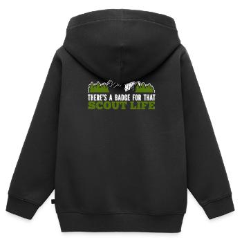 Insigne scout - Sweat Premium à capuche zippé enfant bio - noir - Dos - AI Model Kid Male (0cm)