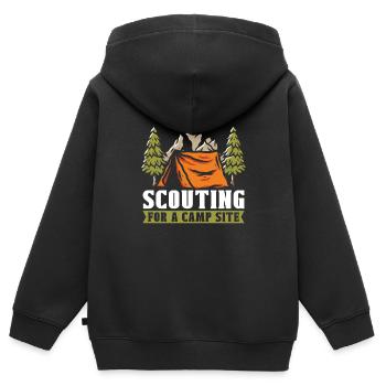 Pfadfinder Großartig - Kinder Premium Organic Zip Hoodie - Schwarz - Hinten - AI Model Kid Male (0cm)