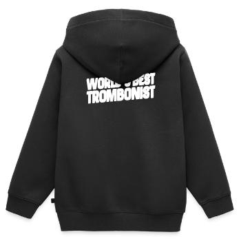 Brass band trombone meilleur - Sweat Premium à capuche zippé enfant bio - noir - Dos - AI Model Kid Male (0cm)
