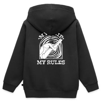 Plongée Plongée Se retourner - Sweat Premium à capuche zippé enfant bio - noir - Dos - AI Model Kid Male (0cm)