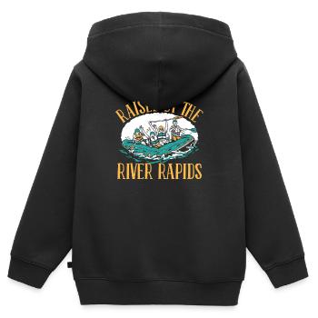 Rafting Erzogen Wildwasser Rafting - Kinder Premium Organic Zip Hoodie - Schwarz - Hinten - AI Model Kid Male (0cm)