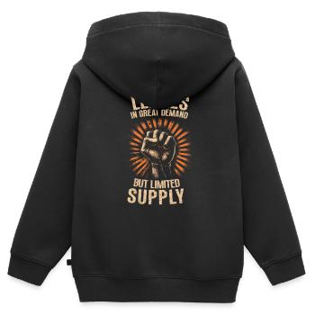 Gaucher gaucher gaucher gaucher copain - Sweat Premium à capuche zippé enfant bio - noir - Dos - AI Model Kid Male (0cm)