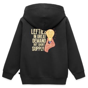 Gaucher gaucher gaucher gaucher copain - Sweat Premium à capuche zippé enfant bio - noir - Dos - AI Model Kid Male (0cm)