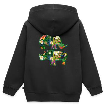 Nashorn - Kinder Premium Organic Zip Hoodie - Schwarz - Hinten - AI Model Kid Male (0cm)
