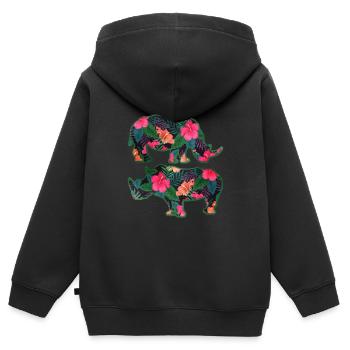 Nashorn - Kinder Premium Organic Zip Hoodie - Schwarz - Hinten - AI Model Kid Male (0cm)