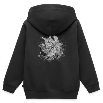 Nashorn - Kinder Premium Organic Zip Hoodie - Schwarz - Hinten - AI Model Kid Male (0cm)