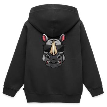 Nashorn - Kinder Premium Organic Zip Hoodie - Schwarz - Hinten - AI Model Kid Male (0cm)