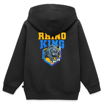 Nashorn - Kinder Premium Organic Zip Hoodie - Schwarz - Hinten - AI Model Kid Male (0cm)