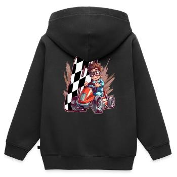Ich Bin 8 Gokart Kid - Kart Racing - Kinder Premium Organic Zip Hoodie - Schwarz - Hinten - AI Model Kid Male (0cm)