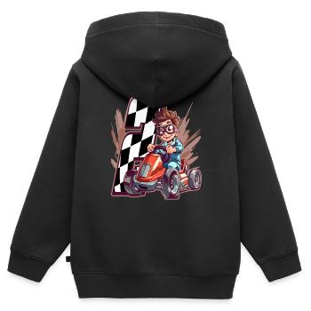 Ich Bin 2 Gokart Kid - Kart Racing - Kinder Premium Organic Zip Hoodie - Schwarz - Hinten - AI Model Kid Male (0cm)