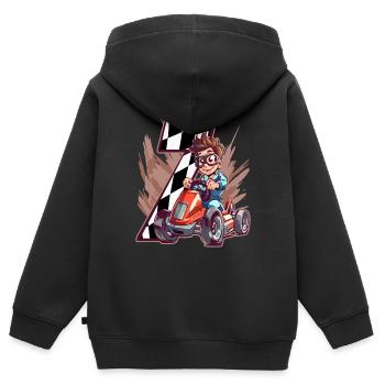 I' Gokart Kid - Kart Racing - Kids Premium Organic Zip-up Hoodie - black - Back - AI Model Kid Male (0cm)