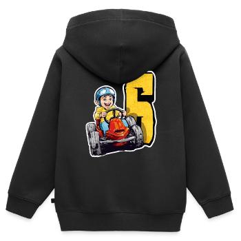 Ich Bin 6 Gokart Kid - Kart Racing - Kinder Premium Organic Zip Hoodie - Schwarz - Hinten - AI Model Kid Male (0cm)