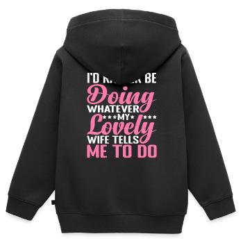 Rather Be Doing Whatever My Wife Tells Me To Do 2 - Kinder Premium Organic Zip Hoodie - Schwarz - Hinten - AI Model Kid Male (0cm)