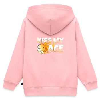 Embrasse mon as du volleyball - Sweat Premium à capuche zippé enfant bio - rose - Dos - AI Model Kid Female (0cm)