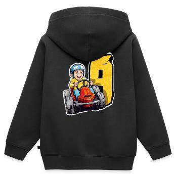 I'm 9 Gokart Kid - Kart Racing - Kids Premium Organic Zip-up Hoodie - black - Back - AI Model Kid Male (0cm)