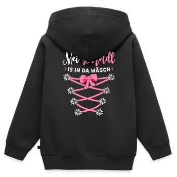 Trachtenshirt Damen Trachten T-Shirt Dirndl Ersatz - Kinder Premium Organic Zip Hoodie - Schwarz - Hinten - AI Model Kid Male (0cm)
