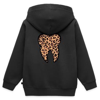 Zahn Zähne Zahnarzt Zahnmedizinische Angestellte - Kinder Premium Organic Zip Hoodie - Schwarz - Hinten - AI Model Kid Male (0cm)