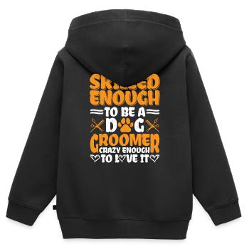 Skilled Enough To Be A Dog Groomer 3 - Kinder Premium Organic Zip Hoodie - Schwarz - Hinten - AI Model Kid Male (0cm)