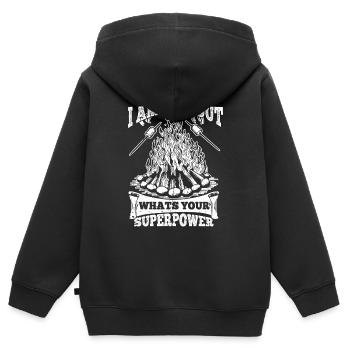 Pfadfinder - Kinder Premium Organic Zip Hoodie - Schwarz - Hinten - AI Model Kid Male (0cm)