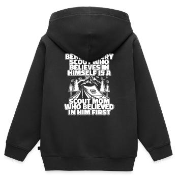 Pfadfinder - Kinder Premium Organic Zip Hoodie - Schwarz - Hinten - AI Model Kid Male (0cm)