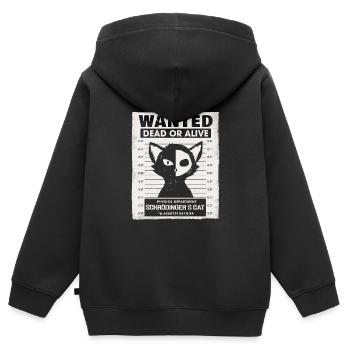 Wanted Dead Or Alive Schrodingers Cat - Kinder Premium Organic Zip Hoodie - Schwarz - Hinten - AI Model Kid Male (0cm)