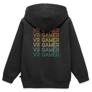 Virtual Reality VR Gift - Kids Premium Organic Zip-up Hoodie - black - Back - AI Model Kid Male (0cm)