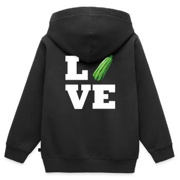 Cadeau VR de réalité virtuelle - Sweat Premium à capuche zippé enfant bio - noir - Dos - AI Model Kid Male (0cm)
