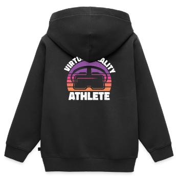 Virtual Reality VR Geschenk - Kinder Premium Organic Zip Hoodie - Schwarz - Hinten - AI Model Kid Male (0cm)