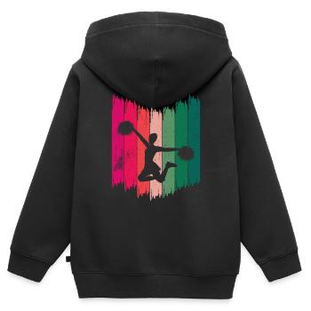 Cheerleading rétro Cheerleading vintage - Sweat Premium à capuche zippé enfant bio - noir - Dos - AI Model Kid Male (0cm)