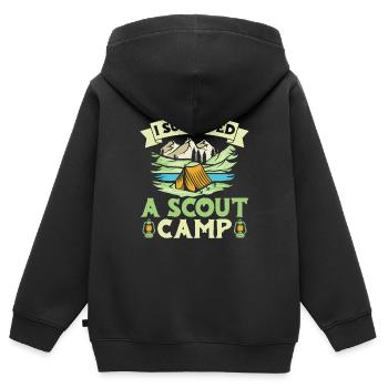Survivants scouts - Sweat Premium à capuche zippé enfant bio - noir - Dos - AI Model Kid Male (0cm)