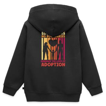 Lustige Adoptions-adoptions-tagesgeschenke - Kinder Premium Organic Zip Hoodie - Schwarz - Hinten - AI Model Kid Male (0cm)
