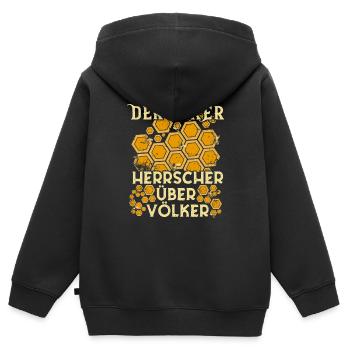 Der Imker Herrscher über Völker Lustige Biene - Kinder Premium Organic Zip Hoodie - Schwarz - Hinten - AI Model Kid Male (0cm)