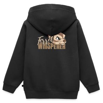 Frettchen Iltis Niedlich - Kinder Premium Organic Zip Hoodie - Schwarz - Hinten - AI Model Kid Male (0cm)