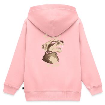 Frettchen Iltis Cool - Kinder Premium Organic Zip Hoodie - Rosa - Hinten - AI Model Kid Female (0cm)