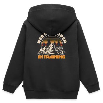 Web Developer Web Developer Mountains - Kids Premium Organic Zip-up Hoodie - black - Back - AI Model Kid Male (0cm)