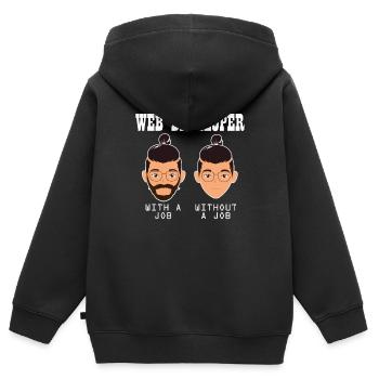 Web Entwickler Webdeveloper Witzig - Kinder Premium Organic Zip Hoodie - Schwarz - Hinten - AI Model Kid Male (0cm)