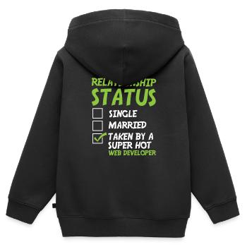 Web Developer Web Developer Funny - Kids Premium Organic Zip-up Hoodie - black - Back - AI Model Kid Male (0cm)