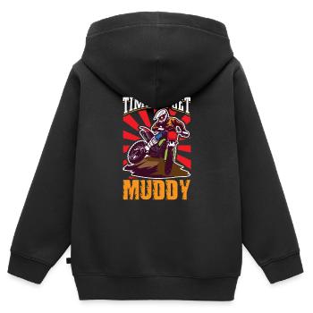 Dirt Bike Dirt Bike Riding Motocross Dirt Biking - Kinder Premium Organic Zip Hoodie - Schwarz - Hinten - AI Model Kid Male (0cm)
