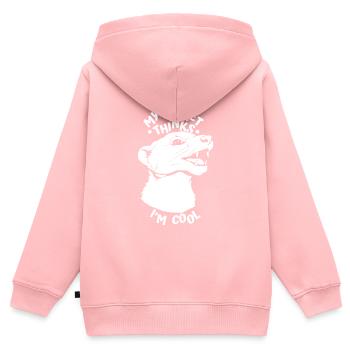 Frettchen Iltis Cool - Kinder Premium Organic Zip Hoodie - Rosa - Hinten - AI Model Kid Female (0cm)