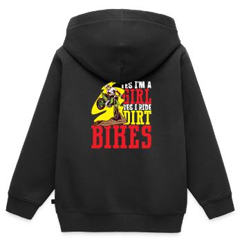 Dirt Bike Dirt Bike Riding Motocross Dirt Biking - Kinder Premium Organic Zip Hoodie - Schwarz - Hinten - AI Model Kid Male (0cm)